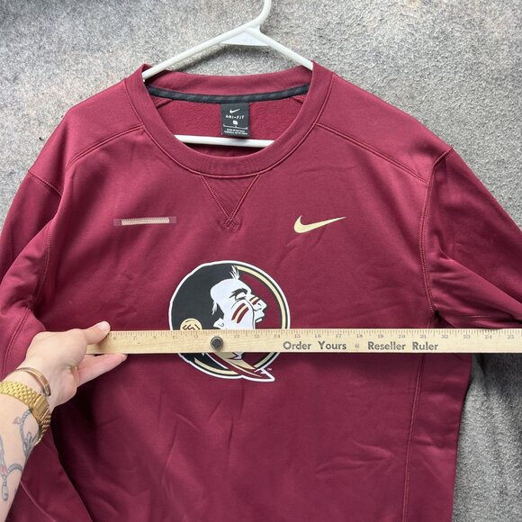 Florida State Seminoles Sweatshirt Mens Large Maroon NCAA Football Nike Dri Fit - Picture 7 of 11